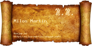 Milos Martin névjegykártya