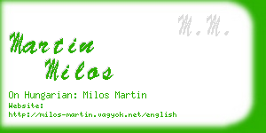 martin milos business card